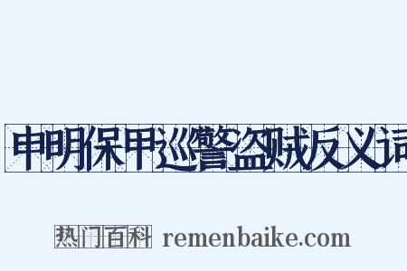 申明保甲巡警盗贼反义词是什么意思的图片